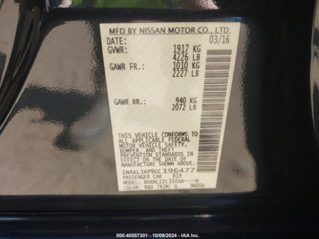 2016 NISSAN ALTIMA 1N4AL3AP9GC196477 Photo 8