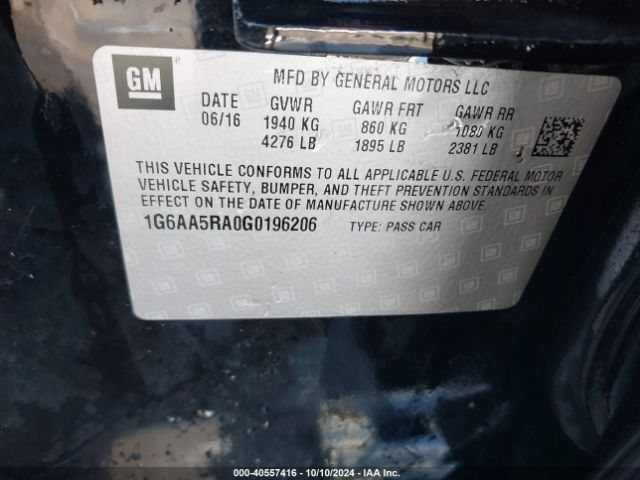 1G6AA5RA0G0196206 Cadillac Ats Standard