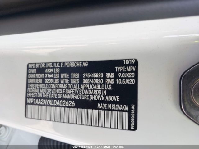 WP1AA2AYXLDA02626 Porsche Cayenne
