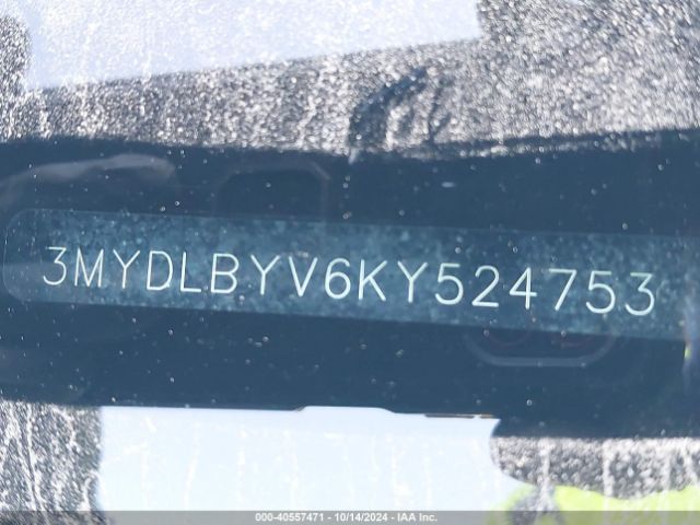 3MYDLBYV6KY524753 Toyota YARIS L