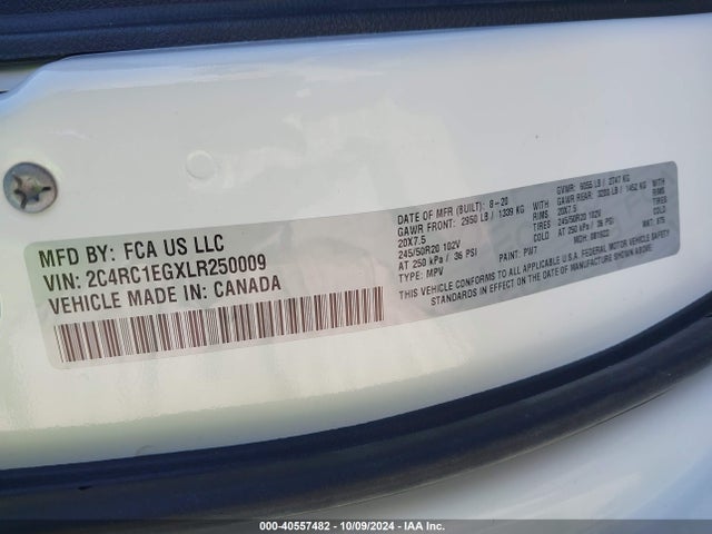 Chrysler Pacifica Touring L Plus 2020 2C4RC1EGXLR250009 Image 9