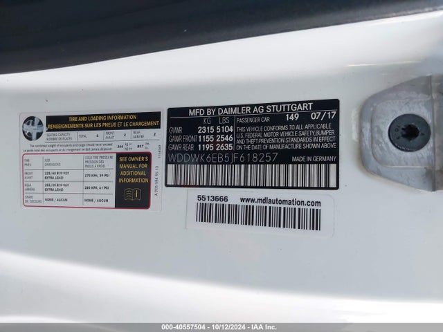 WDDWK6EB5JF618257 Mercedes-Benz Amg C 43 4matic