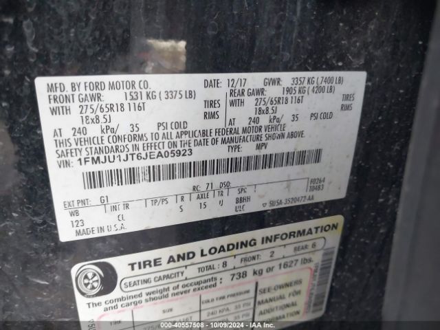 1FMJU1JT6JEA05923 Ford Expedition Xlt