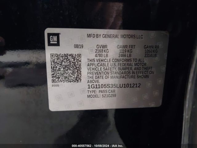 1G1105S35LU101212 Chevrolet Impala Fwd Premier