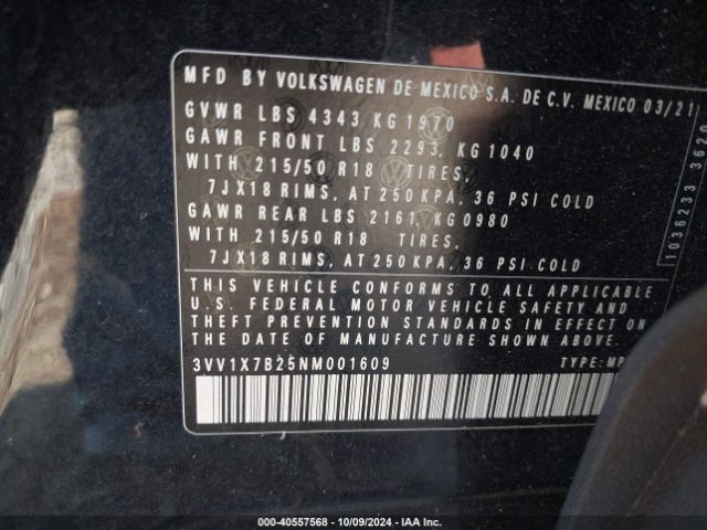 3VV1X7B25NM001609 Volkswagen Taos 1.5t Sel