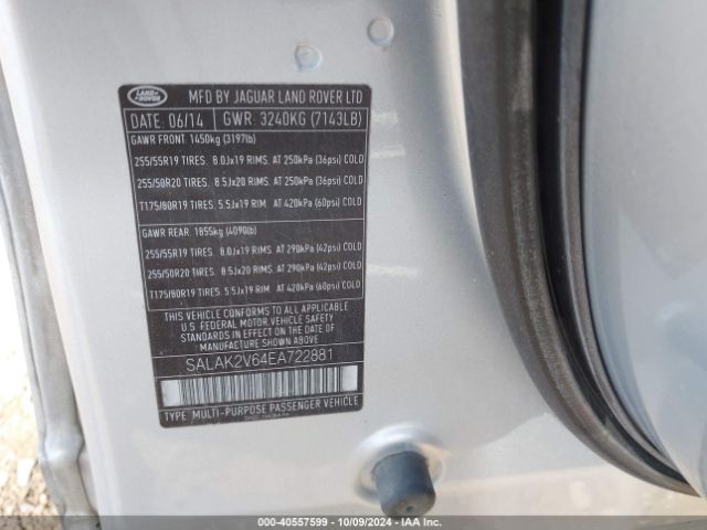 SALAK2V64EA722881 Land Rover LR4