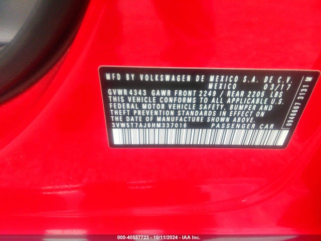 3VW5T7AJ6HM337016 Volkswagen JETTA GLI