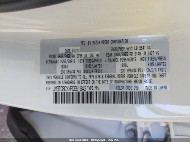 JM3TCBCYXP0651946 Mazda Cx-9 Touring