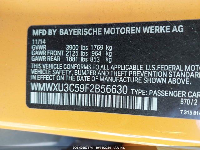 2015 MINI HARDTOP WMWXU3C59F2B56630 Photo 8