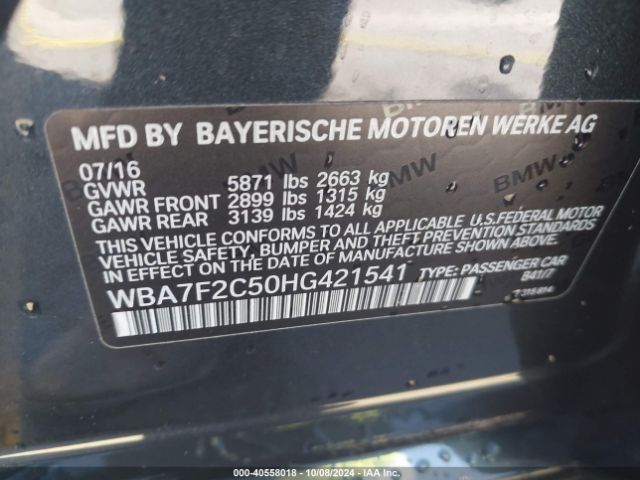 WBA7F2C50HG421541 BMW Alpina B7 Xdrive