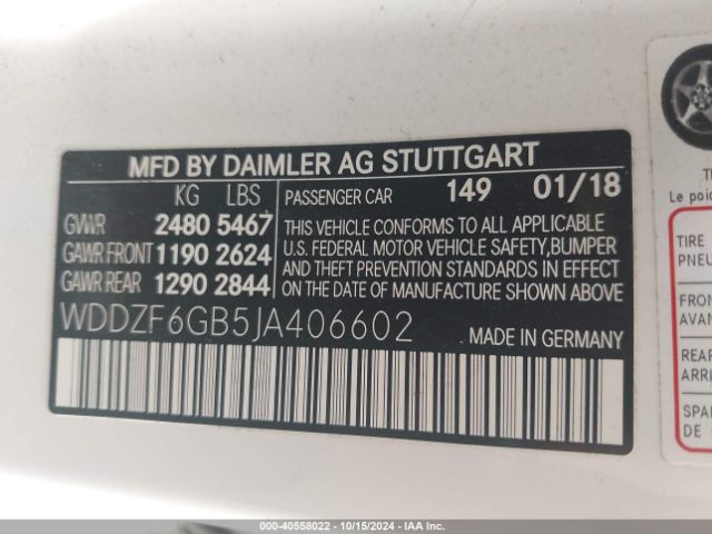 WDDZF6GB5JA406602 Mercedes-Benz E 400 4matic