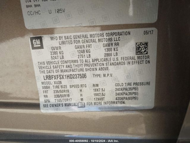 LRBFXFSX1HD237506 Buick Envision Premium Ii