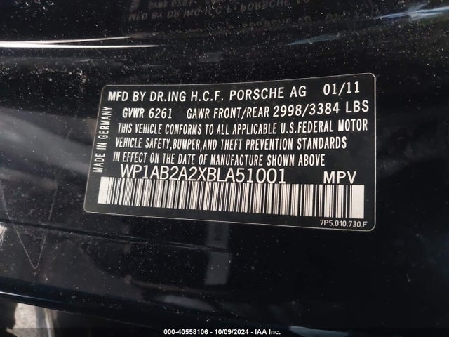 2011 PORSCHE CAYENNE WP1AB2A2XBLA51001 Photo 8