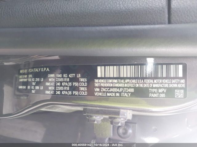 ZACCJABB4JPJ72488 Jeep Renegade Altitude Fwd