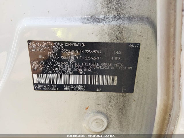 Toyota Rav4 Xle 2018 JTMWFREV5JJ151266 Image 9