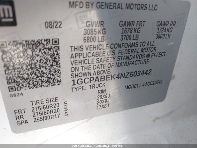 Chevrolet Silverado 1500 2wd  Short Bed Custom 2022 1GCPABEK4NZ603442 Image 9