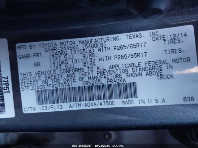 5TFJU4GN7FX073741 Toyota Tacoma Prerunner V6