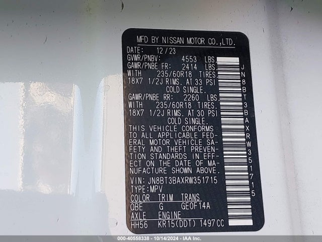 Nissan Rogue 2024 JN8BT3BAXRW351715 Image 25