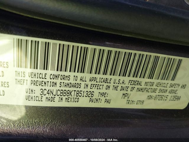 3C4NJCBB8KT851326 Jeep Compass Latitude Fwd