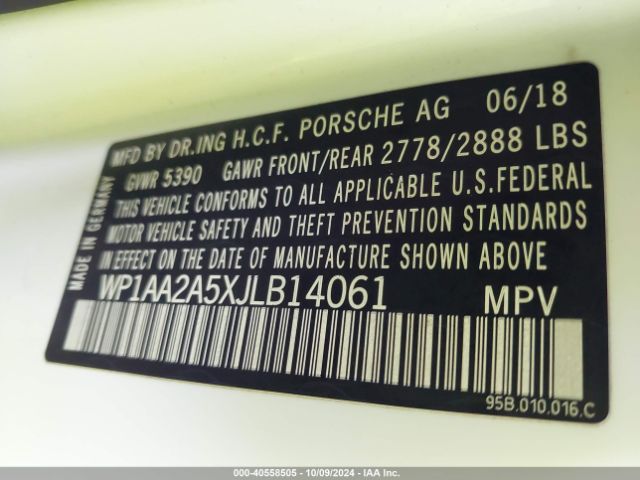WP1AA2A5XJLB14061 Porsche Macan