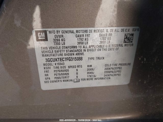 3GCUKTEC7FG315088 Chevrolet Silverado 1500 High Country