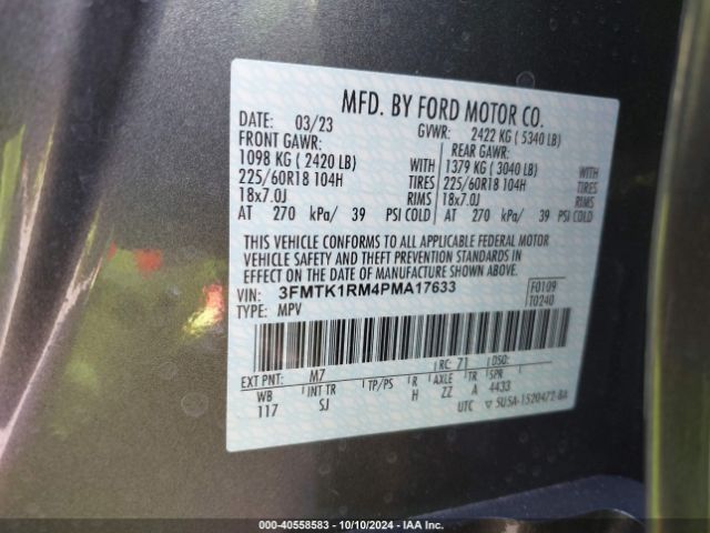 3FMTK1RM4PMA17633 Ford Mustang Mach-e Select
