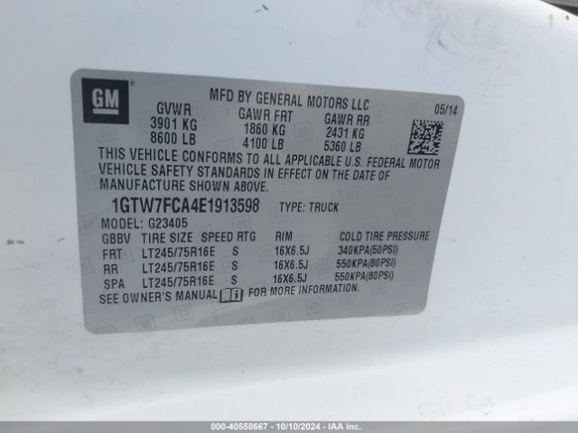 1GTW7FCA4E1913598 GMC Savana 2500 Work Van