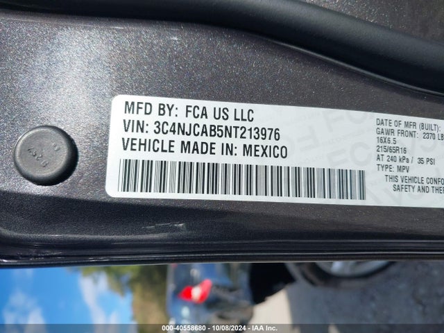 3C4NJCAB5NT213976 Jeep Compass Sport Fwd