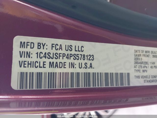 1C4SJSFP4PS578123 Jeep Grand Wagoneer L Series Ii 4x4
