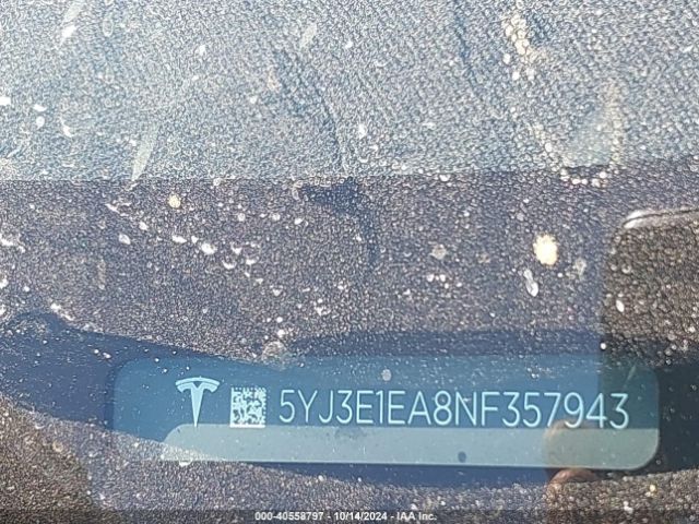 5YJ3E1EA8NF357943 Tesla Model 3 Rear-wheel Drive