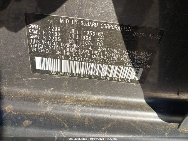 Subaru Impreza 5-door 2020 4S3GTAB68L3717553 Image 9