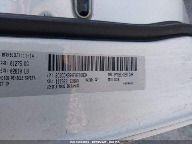 2C3CDXBG4FH716834 Dodge Charger Se