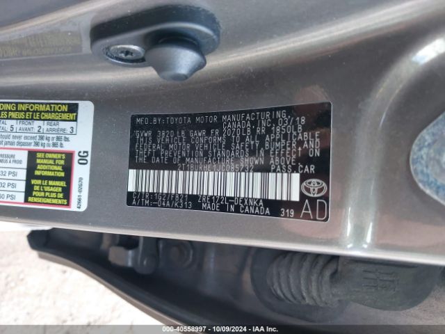 2T1BURHE1JC085732 Toyota COROLLA LE