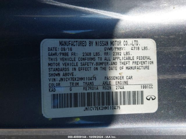 JN1CV7EK2HM110475 Infiniti Q60 2.0t