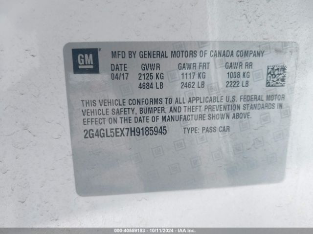 2G4GL5EX7H9185945 Buick Regal Turbo Sport Touring