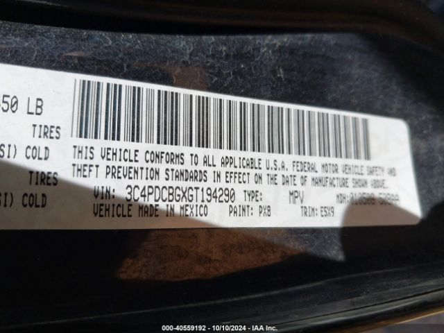 3C4PDCBGXGT194290 Dodge Journey Sxt