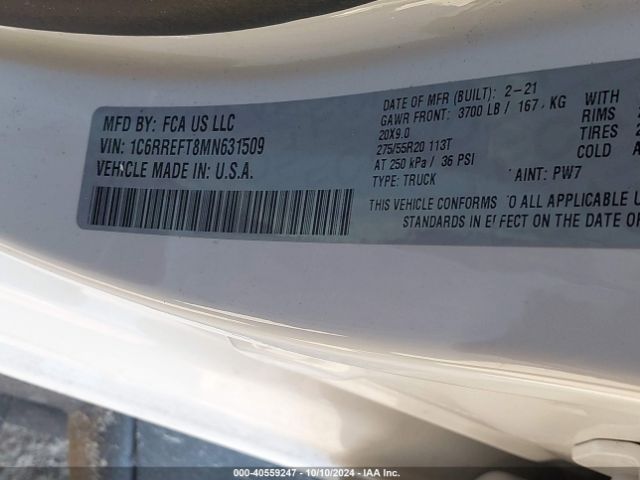 1C6RREFT8MN631509 RAM 1500 Lone Star  4x2 5'7 Box