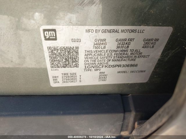 1GNSCFKD5PR306966 Chevrolet Suburban 2wd Premier
