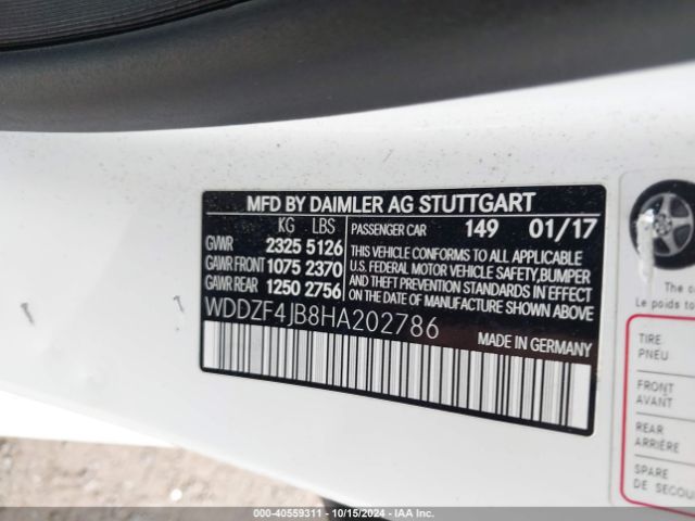 WDDZF4JB8HA202786 Mercedes-Benz E 300