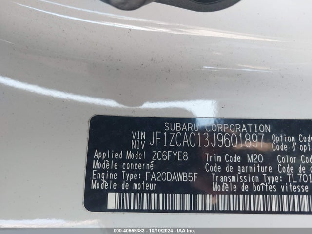 JF1ZCAC13J9601897 Subaru Brz Limited