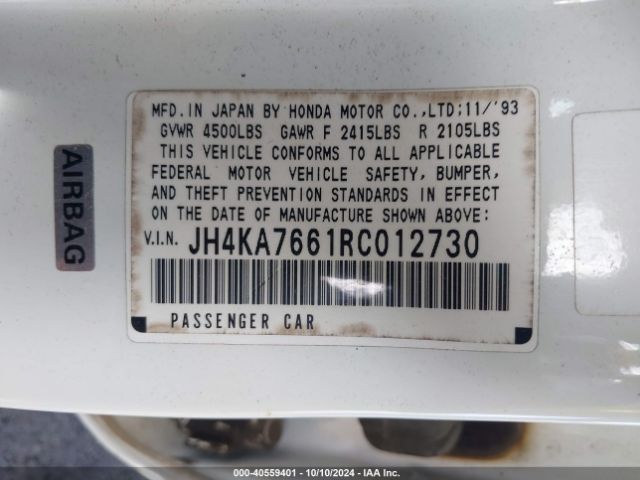 1994 ACURA LEGEND JH4KA7661RC012730 Photo 8