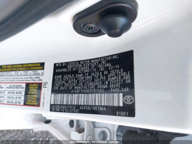 4T4BF1FK9ER391463 Toyota CAMRY LE