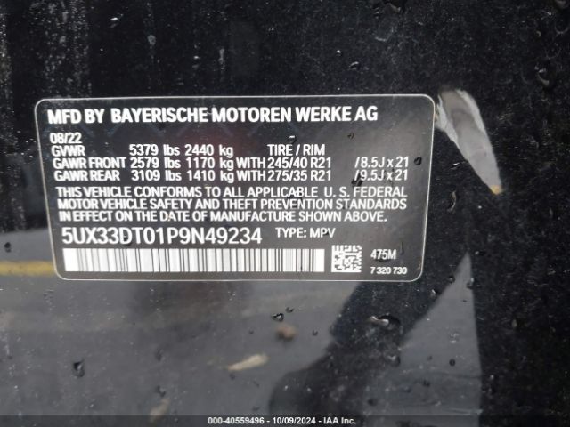 5UX33DT01P9N49234 BMW X4 Xdrive30i