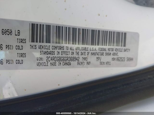 2C4RDGBG6GR368942 Dodge Grand Caravan American Value Pkg