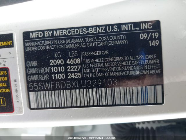 55SWF8DBXLU329103 Mercedes-Benz C 300