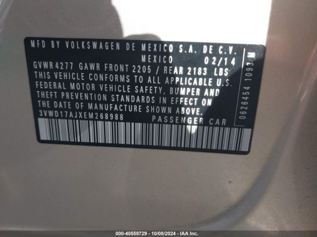 3VWD17AJXEM268988 Volkswagen Jetta 1.8t Se