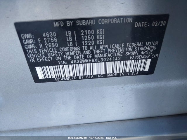 4S3BWAE6XL3024142 Subaru Legacy Premium