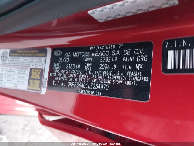 KIA Forte Gt-line 2020 3KPF34AD1LE254970 Image 9