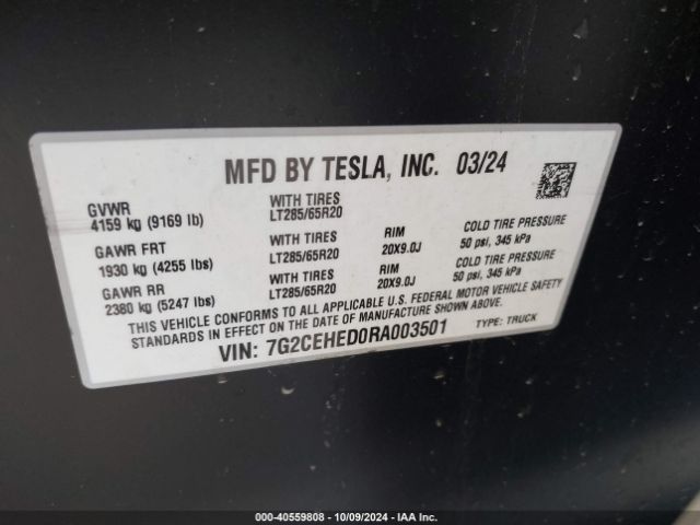 7G2CEHED0RA003501 Tesla Cybertruck All-wheel Drive