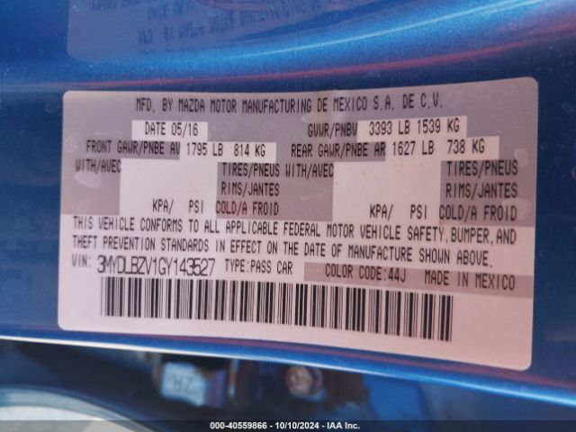 3MYDLBZV1GY143527 Scion IA